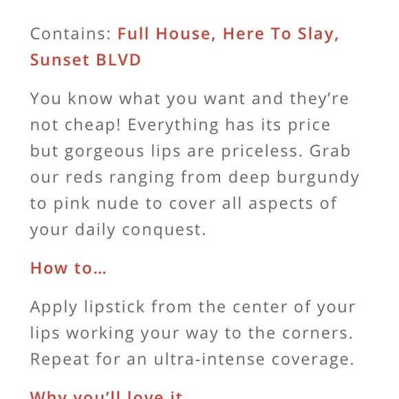 Fully Fire Expensive Habits Lipstick Set Trio BNIB - Picture 11 of 14